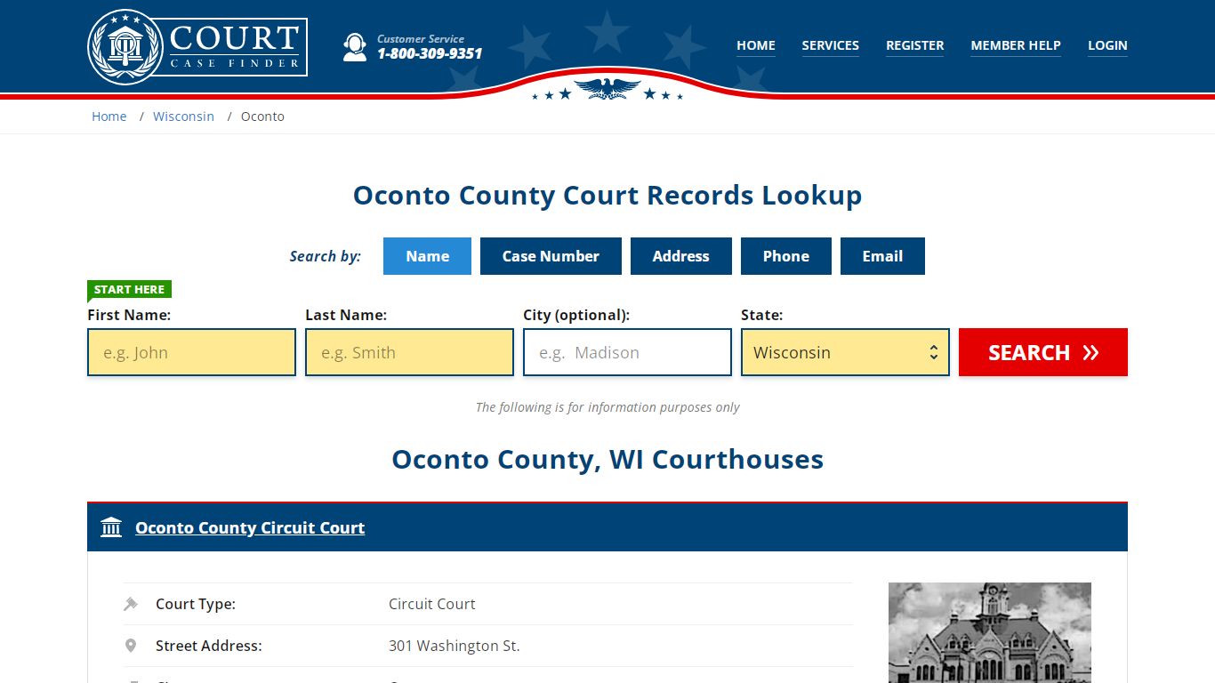 Oconto County Court Records | WI Case Lookup - CourtCaseFinder.com